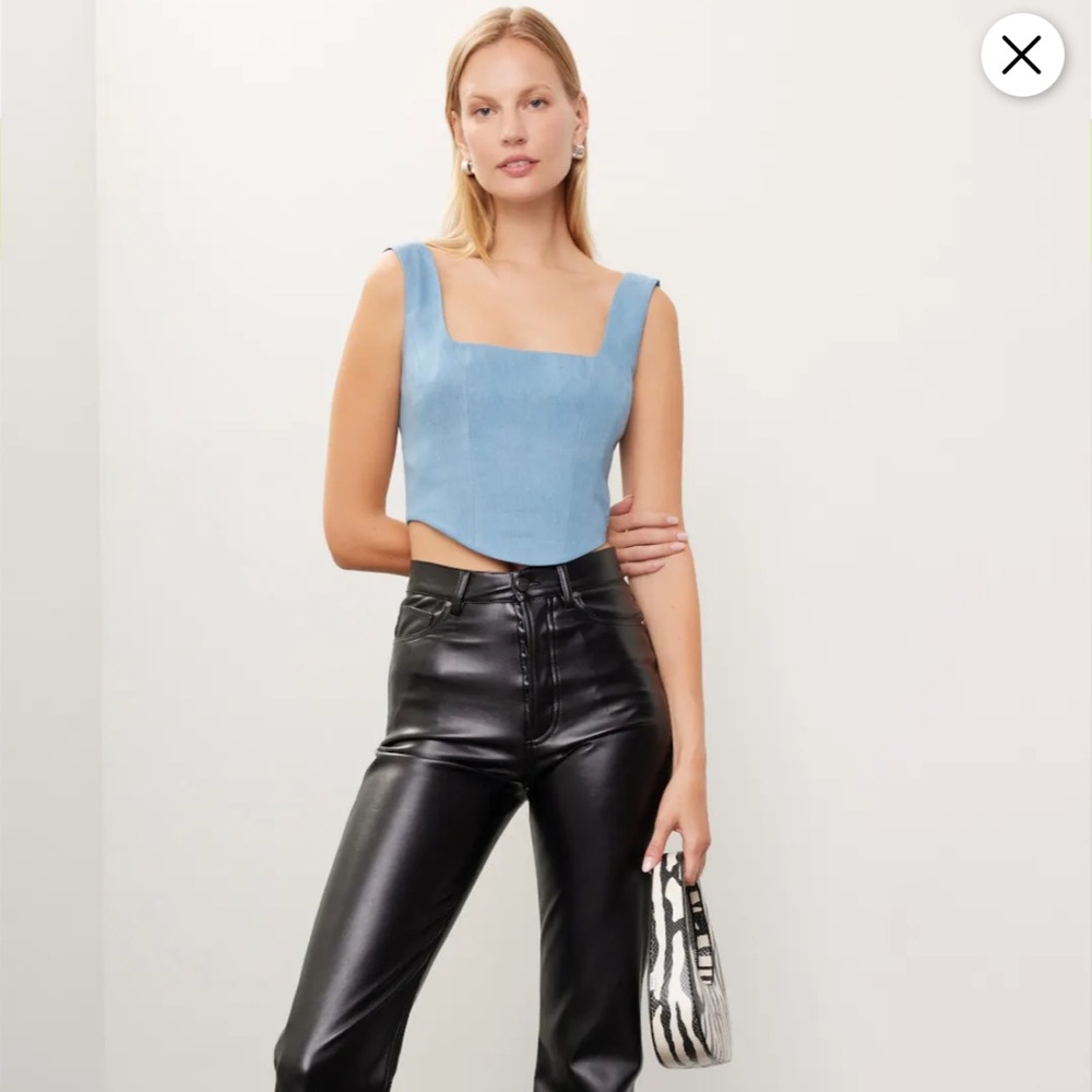 Bronx and Banco - Denim Corset Crop Top -- size Small.